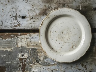 Empty plates on a worn table, the echo of hunger