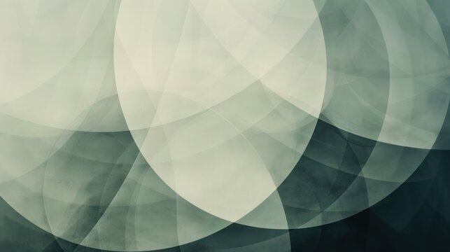 Abstract geometric background with overlapping translucent circles in shades of teal and gray, creating a modern, minimalist design.