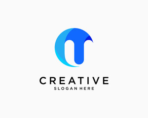 letter U modern logo. symbol for application or business