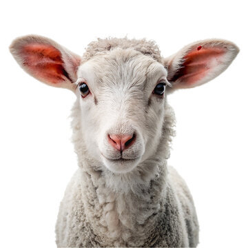 Cute sheep isolated on a transparent background