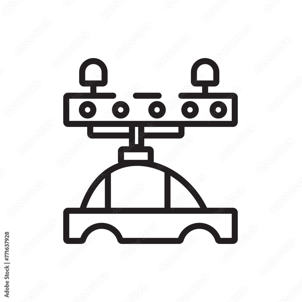 Sticker car factory industry line icon