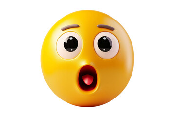 3D Vector 3D Emoji Surprised Isolated On transparent 