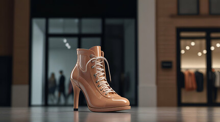 Realistic shoe illustration fashion store  .Generative AI