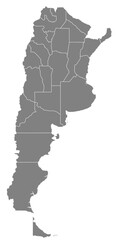 Outline of the map of Argentina with regions