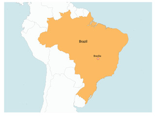 Outline of the map of Brazil with regions