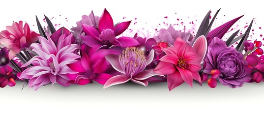 Floral Symphony: Decorated Background with Blossoms