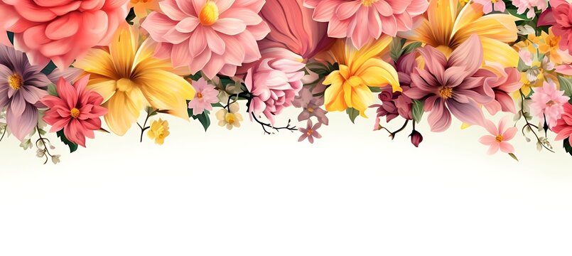 Flower Fantasy: Vibrant Background with Floral Accents