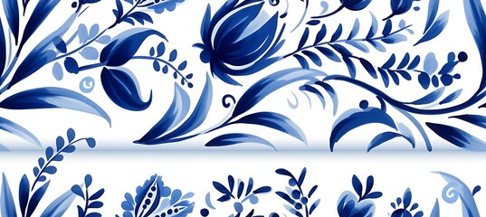 Floral Elegance: Seamless Background with Delicate Borders
