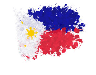 philippines flag with paint splashes