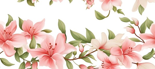 Flower Adorned Border: Seamless Background Design