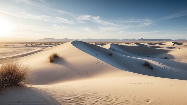 Tranquil Desert Beauty White Sand Dunes Wallpaper