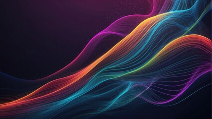 Fototapeta premium Vivid Abstract Background Dynamic Composition of Bright Wavy Lines Evoking Energetic Motion and Colorful Expression