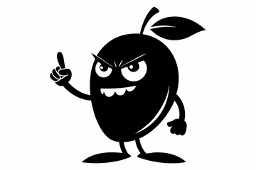 Mango doing an angry face with hand show middle finger vector illustration