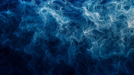 abstract concept of ocean waves captured in dynamic shades of blue with fluid lines and forms