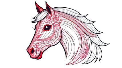 Chinese new year 2026 of the Horse. Greeting or invitation card for the holiday. illustration