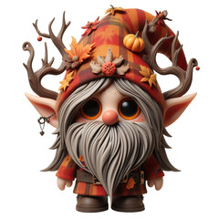 Cute Autumn Fall Gnome clipart Png Design