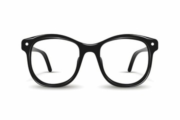 Black eyeglasses icon on white background, simple vector illustration