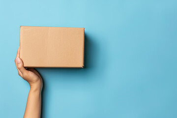 person holding a cardboard box