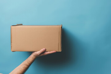 person holding a cardboard box