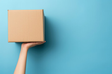 person holding a cardboard box