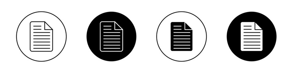 Document icon set. contract or agreement copy paper vector symbol. note page sign. letter sheet icon. article paper symbol.