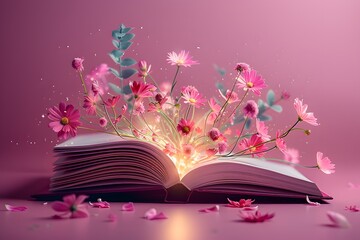 book with flowers
