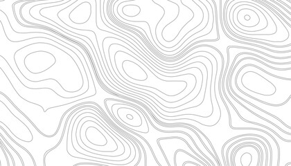 Background of the topographic map. Topographic map lines, contour background. geographic contour map paper texture. terrain path isolated on a white background. - obrazy, fototapety, plakaty
