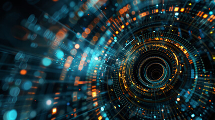 A spiral of bright colors and dots that looks like a tunnel