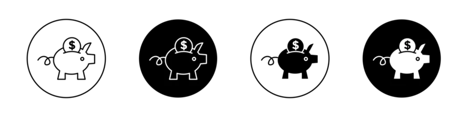 Fotobehang Piggy bank icon set. save money vector symbol. retirement fund capital pictogram. © Gopal