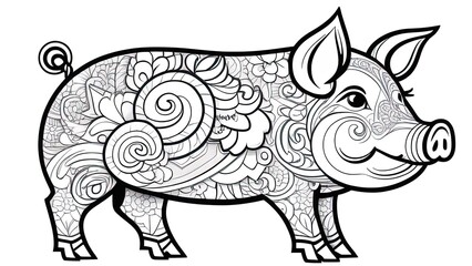 2031 is the year of the pig. Chinese New Year. Year of the pig for chinese new year 2031or chinese fastival , lucky zodiahc lucky of the year. Coloring book