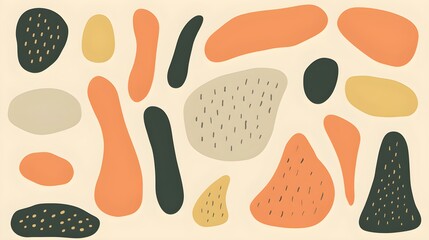 Abstract Shapes and Textures in colorful Tones. Artistic Background