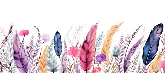 Botanic Dreamscape: Seamless Background Painted with Dreamy Plants and Flowers