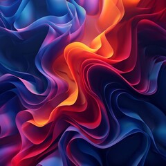 Fluid abstract shapes in electric colors, blending into a background that pops with ad copy. - obrazy, fototapety, plakaty