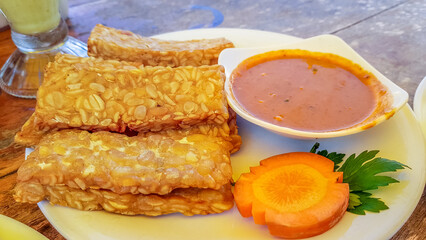 Typical Indonesian fried peanuts crackers