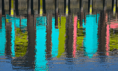 Aquatic Reflections at a Wharf