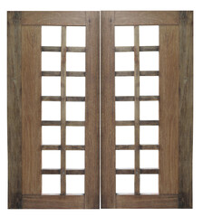 Wooden door on transparent background. (PNG File)
