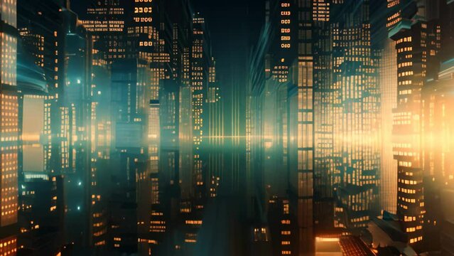 Abstract technology background with binary code. 3d render, illustration, Digital background with blue binary code and AI algorithms, Black background, AI Generated