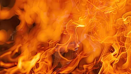 Zelfklevend Fotobehang the close up image of fire © Alexei