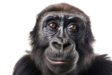 Fototapeta premium Smiling Gorilla On White Background