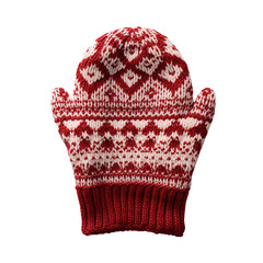 Knitted mitten isolated on transparent background, PNG available