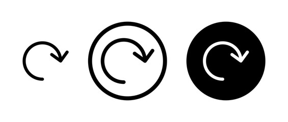 Refresh line icon set. Rotation arrow line icon. Repeat, reload, or redo sign suitable for apps and websites UI designs.