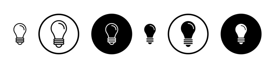 Bulb Vector Icon Set Suitable for Apps and Websites UI Designs. Lightbulb Icon. Lamp Pictogram. Idea Lamp Line Icon.