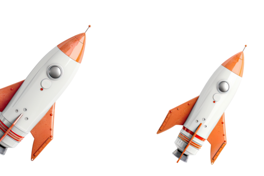 Space Rocket Border Frame Isolated On transparent