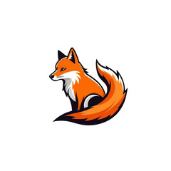 Obraz premium Flat vector illustration fox logo