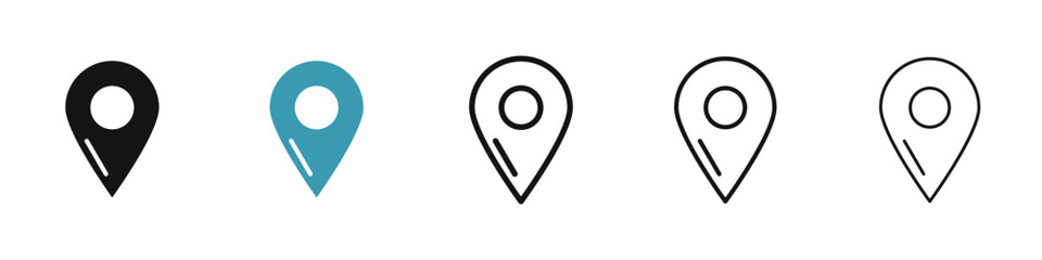 Map marker line icon set. gps position pin sign. location pointer icon. pinpoint destination location icon for Ui designs.