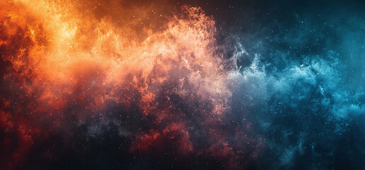 Abstract background with a fiery orange and cool blue smoke-like design, symbolizing contrast or...