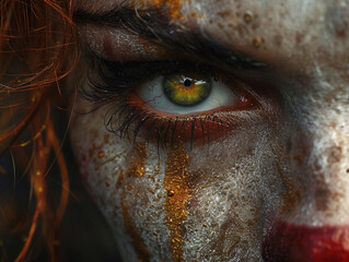 close up portrait of a person with an eye