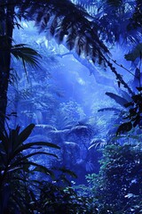 deep blue moolight jungle 