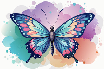 graceful butterfly sideways without soft watercolor 