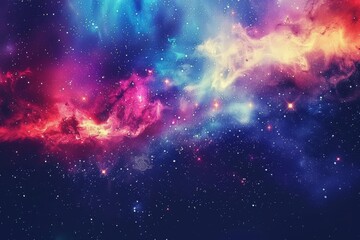 Fototapeta na wymiar Cosmic abstract background, colorful galaxy with nebula and stars, space art